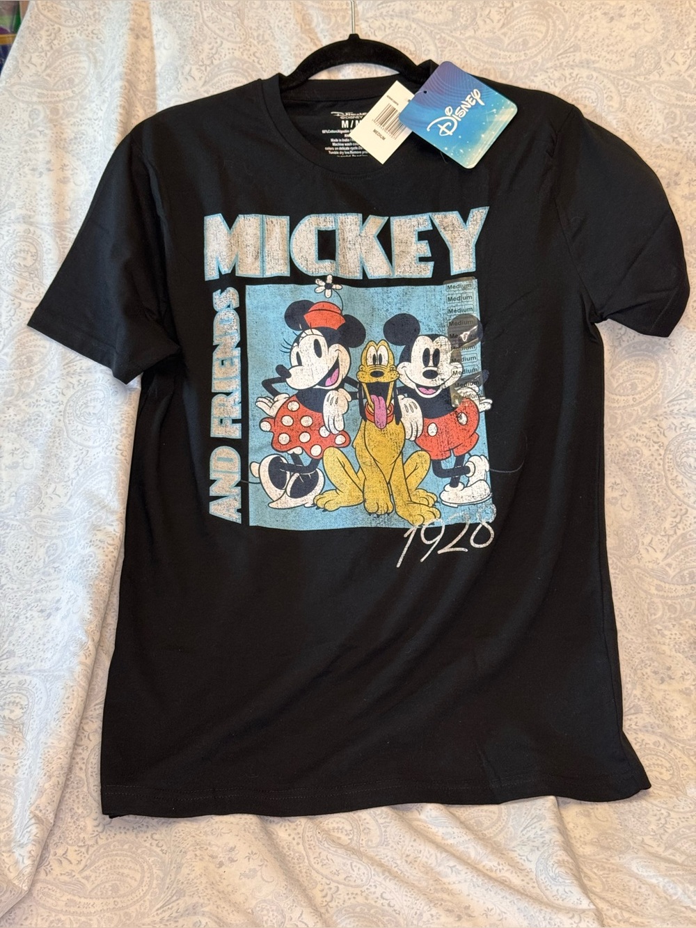 Disney Retro Mickey Mouse & Friends UNISEX Distressed Graphic Tee Mickey & Sock